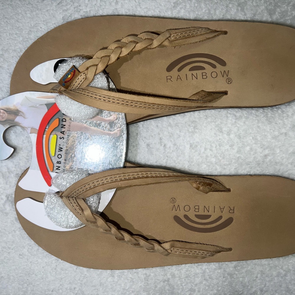 Rainbow flip flops